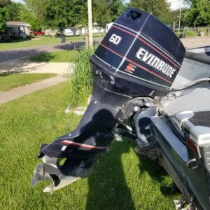 1992 Evinrude 60 HP 3 Cylinder Carbureted 2 Stroke 20" (Long Shaft) Tiller Outboard Motor